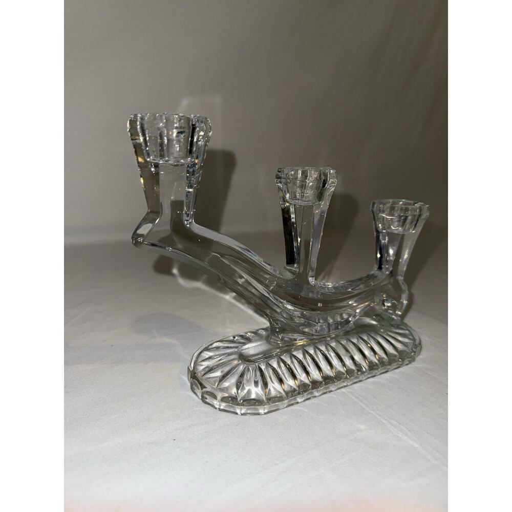 Avitra Crystal Corp. Hand Cut Glass Candle Holder Candelabra